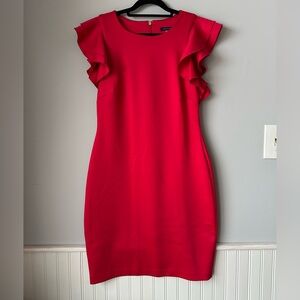 Tommy Hilfiger Red Ruffle Sleeve Mini Dress